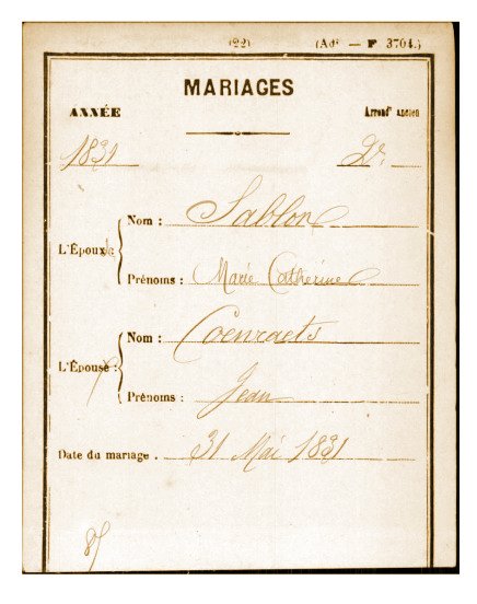 Mariage de Jeanette et de Coenraets