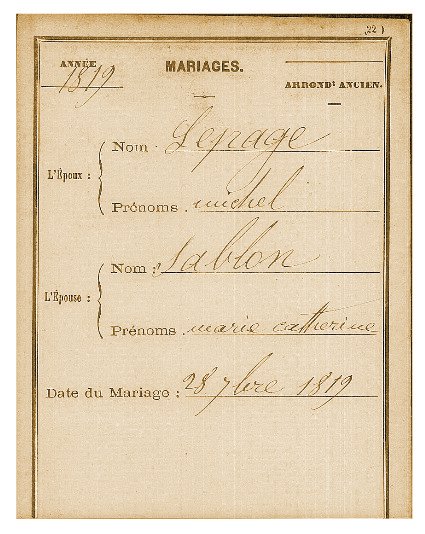 Mariage de Lepage et de Jeannette